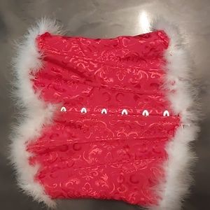 Red fur trimmed corset